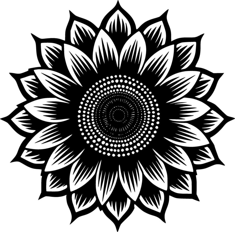 Sunflower, Minimalist and Simple Silhouette - Vector illustration
