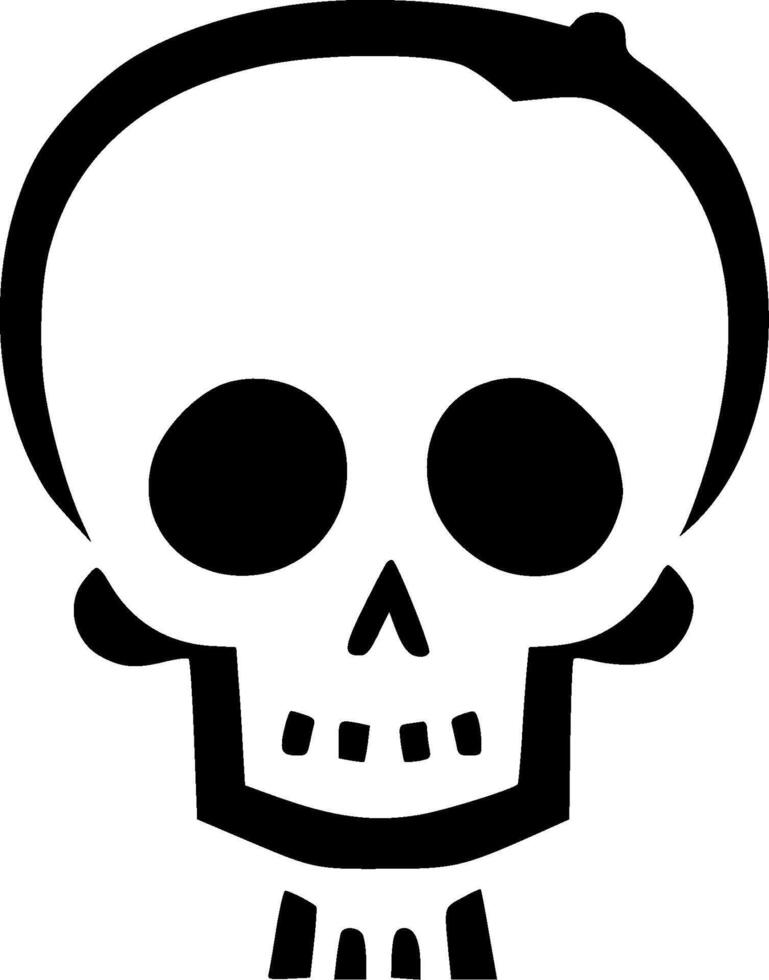 Skeleton - Black and White Isolated Icon - Vector illustration