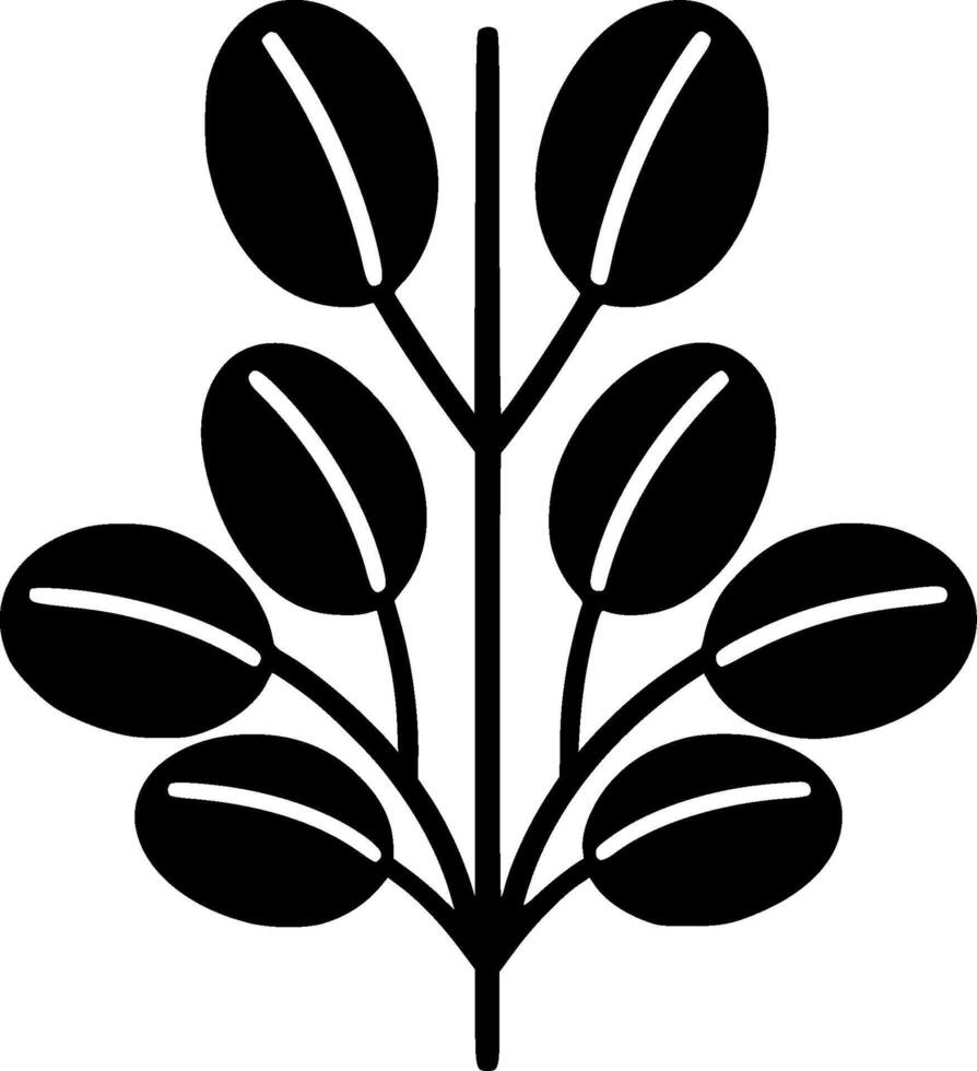 eucalipto, negro y blanco vector ilustración