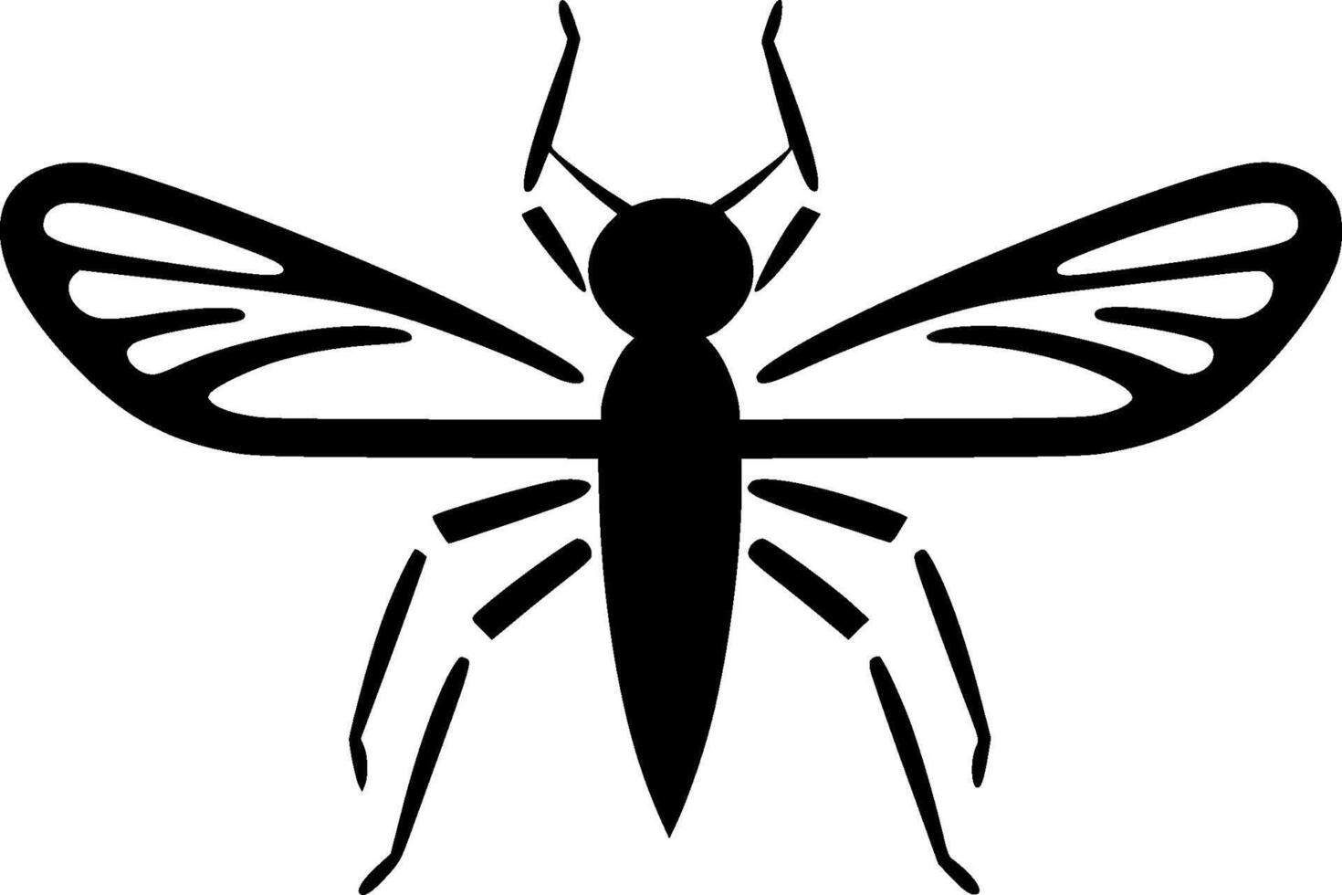 mosquito - minimalista y plano logo - vector ilustración