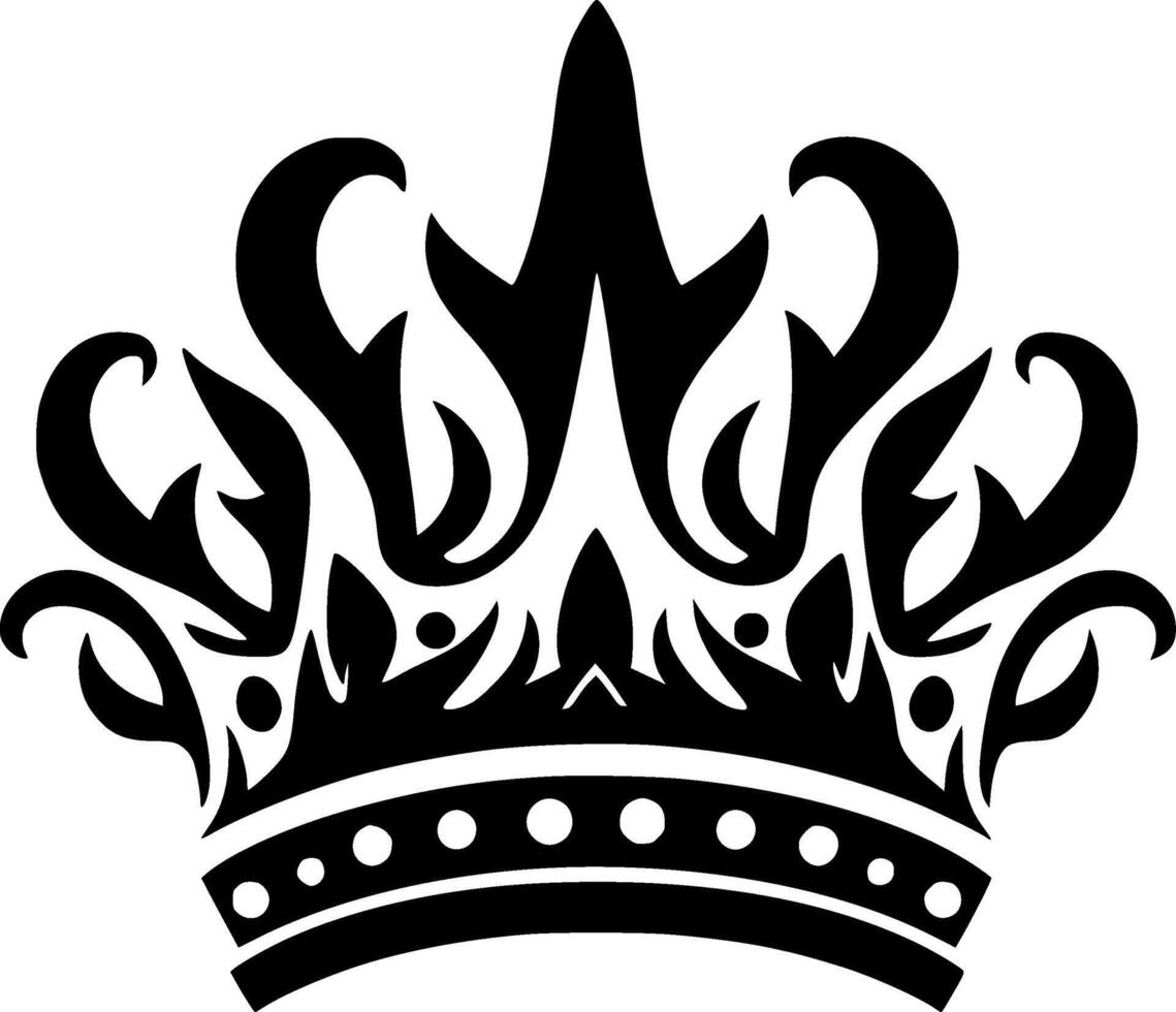 Crown, Black and White Vector illustration