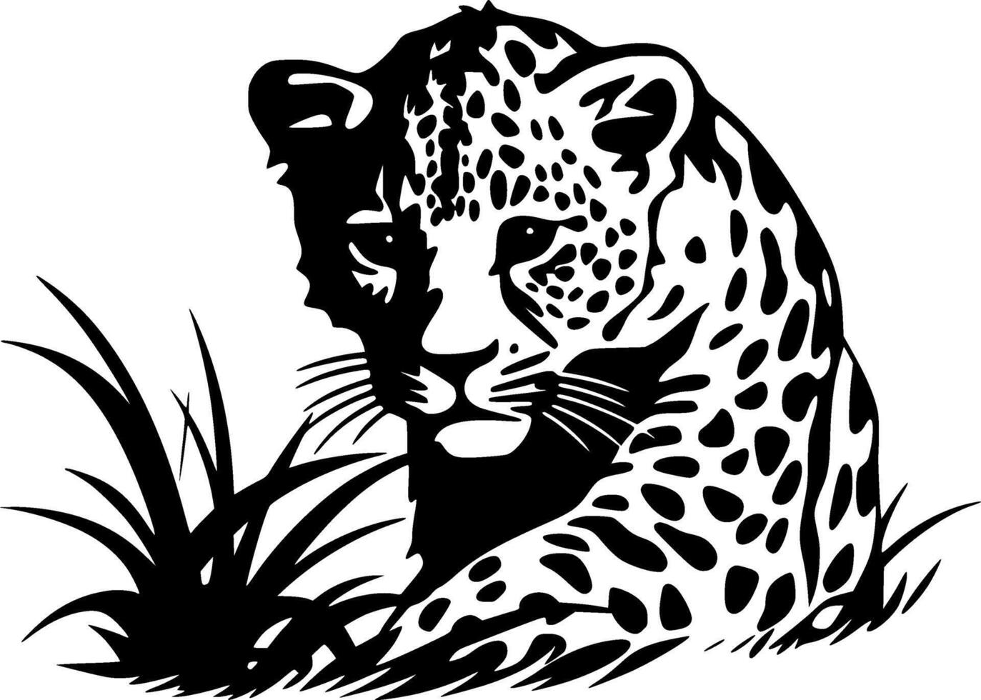 leopardo bebé - minimalista y plano logo - vector ilustración