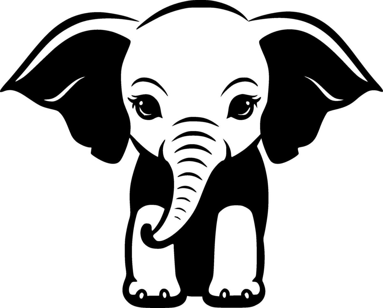 Elephant Baby, Minimalist and Simple Silhouette - Vector illustration