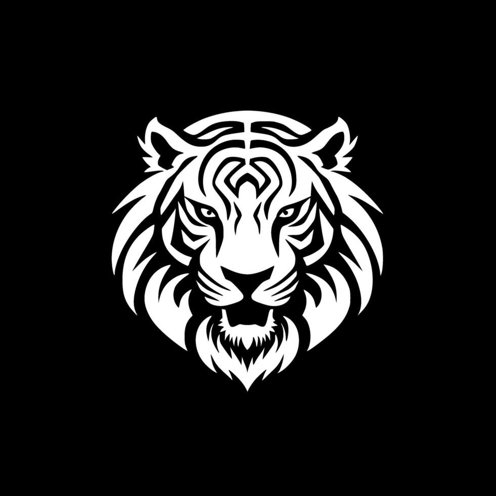 Tigre - minimalista y plano logo - vector ilustración