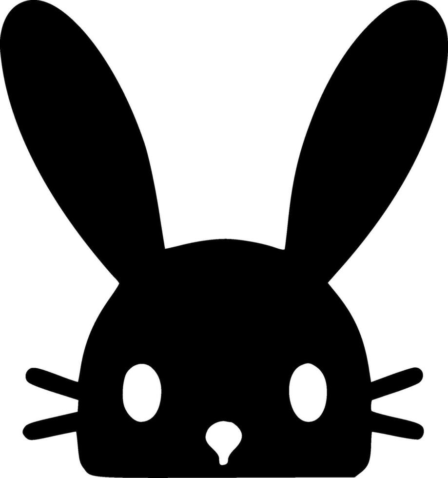 Bunny Face, Minimalist and Simple Silhouette - Vector illustration
