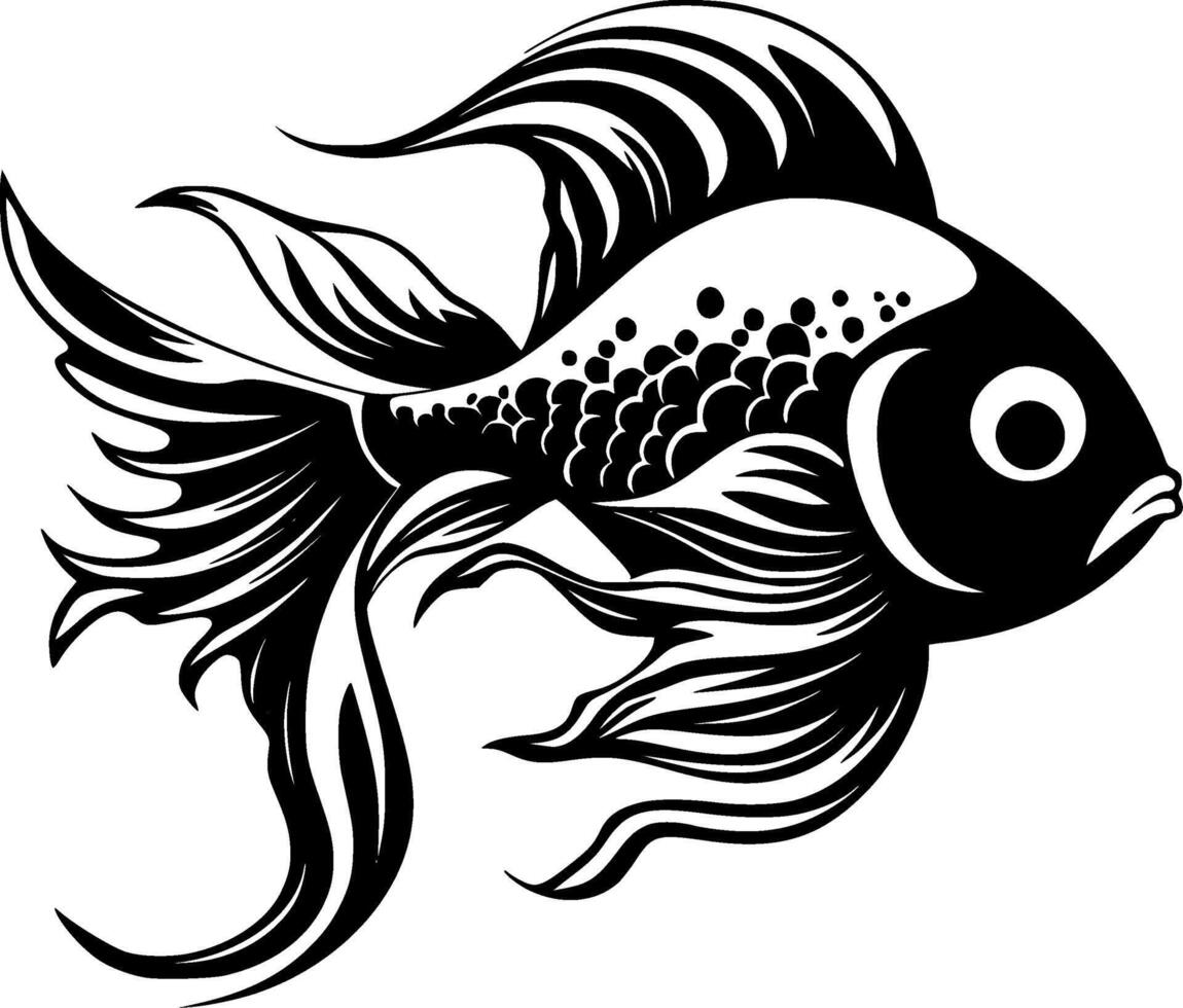 Fish, Black and White Vector illustration