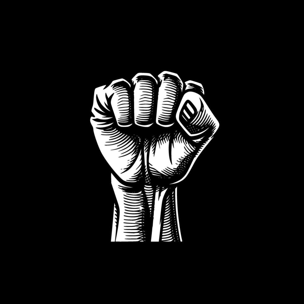 Hand Fist - Minimalist and Flat Logo - Vector illustration