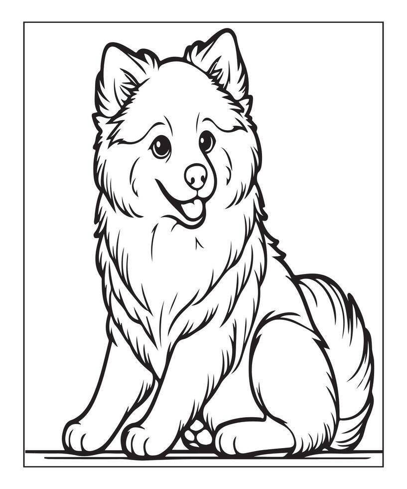 AI generated dog coloring page for kids vector