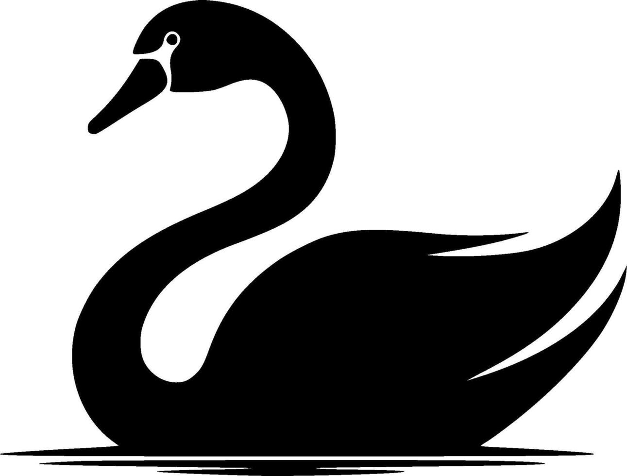 Swan, Black and White Vector illustration