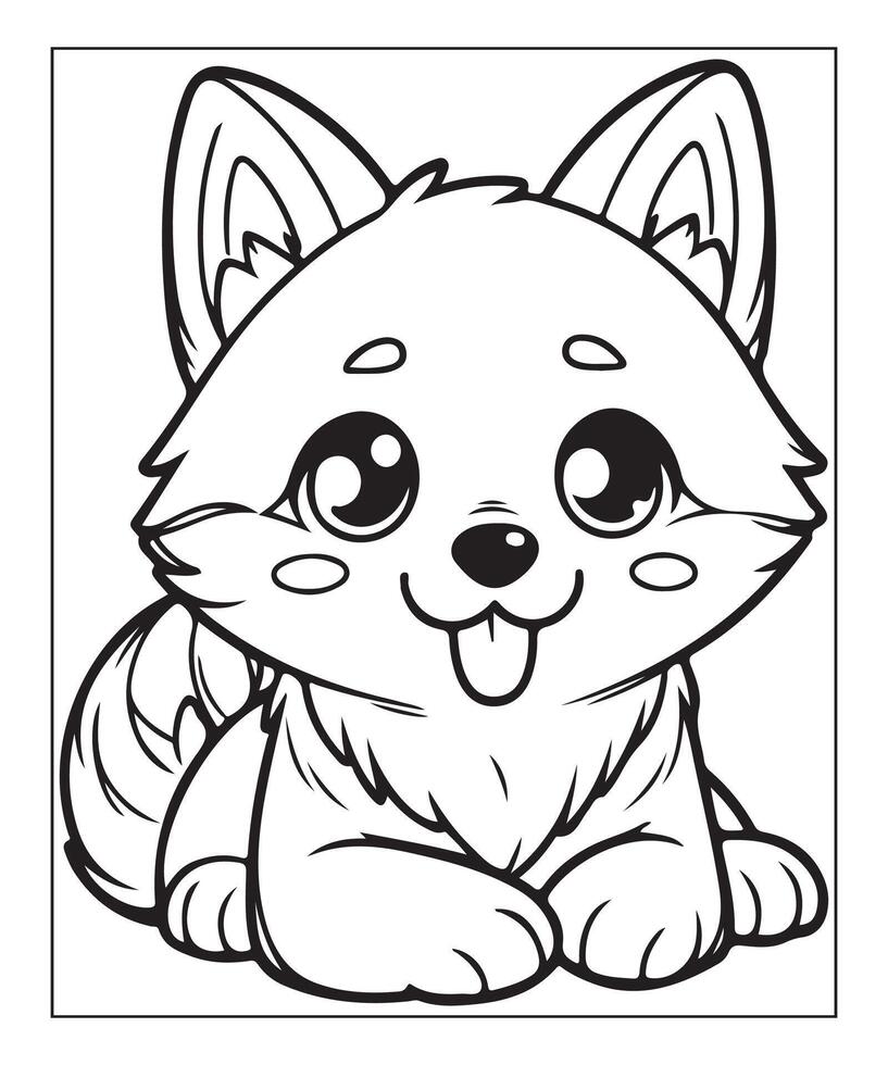 AI generated dog coloring page for kids vector