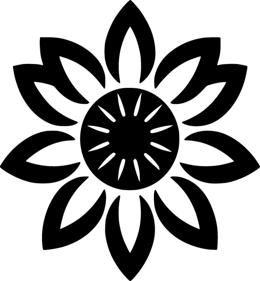 Flower, Black and White Vector illustration