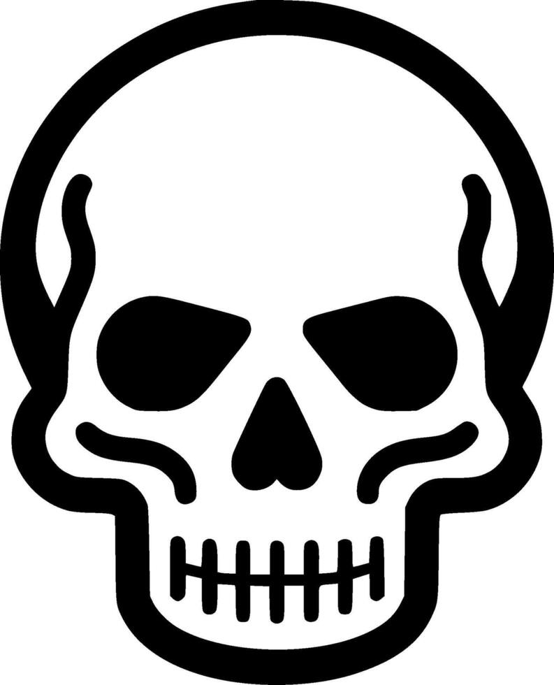 Skull, Black and White Vector illustration