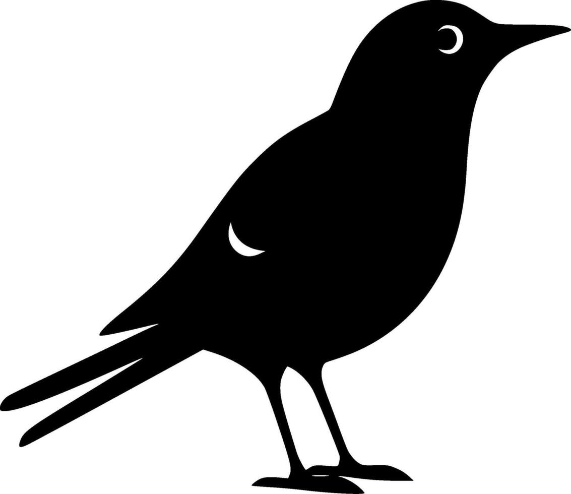 Crow, Black and White Vector illustration