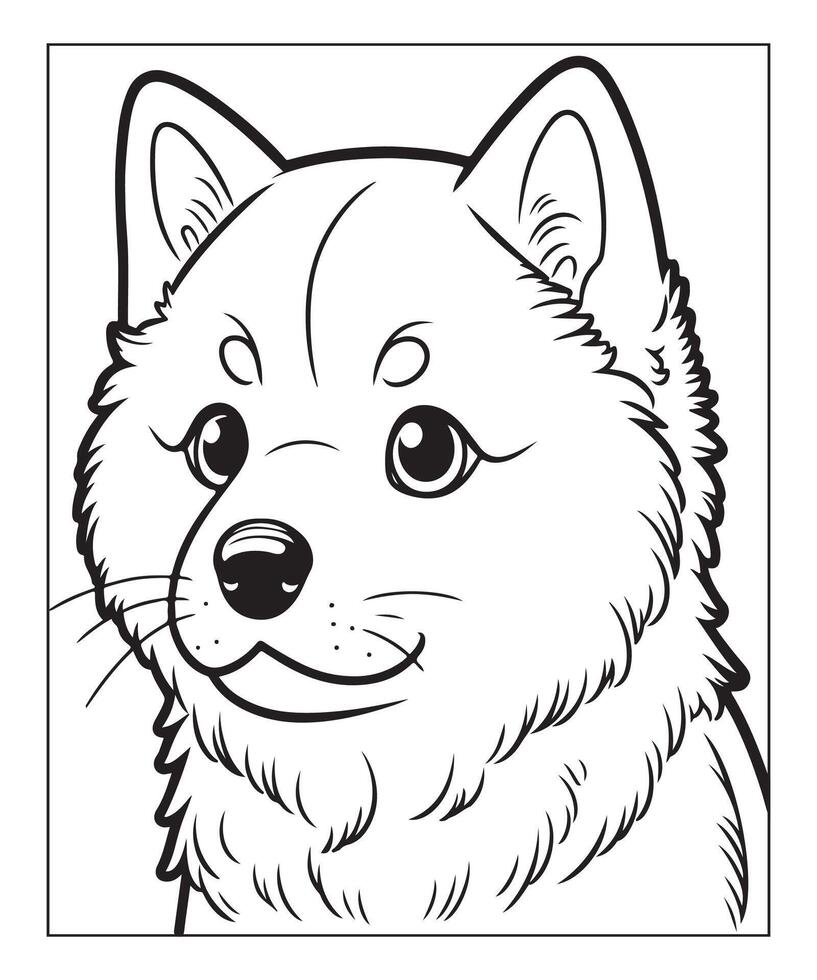 AI generated Dog Coloring page For Kids vector