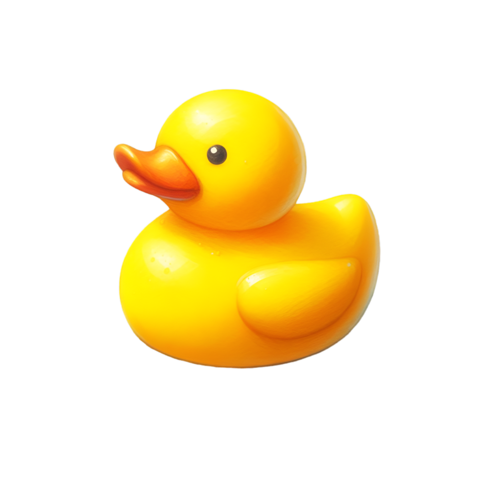 AI generated A bright yellow rubber duck toy. png