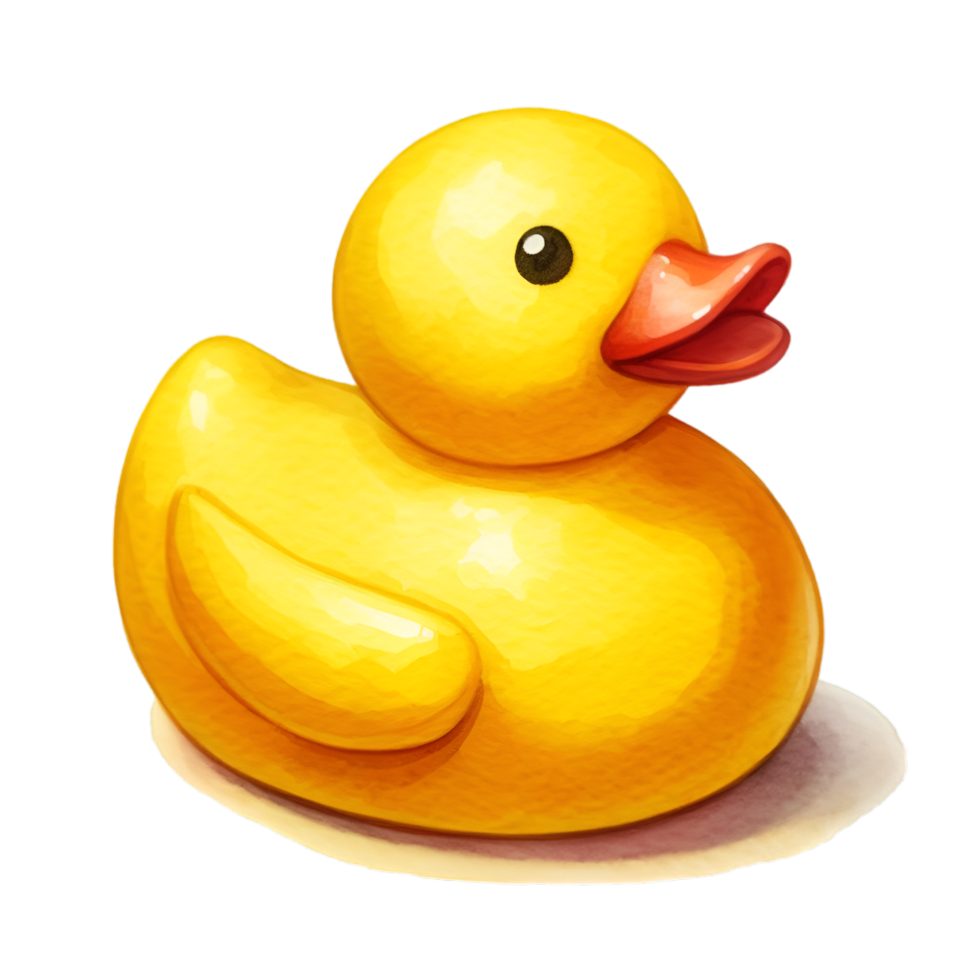 AI generated A bright yellow rubber duck toy. png