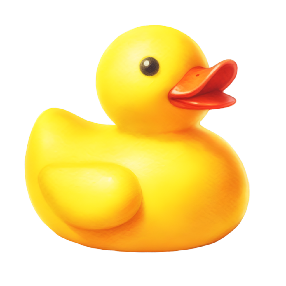 AI generated A bright yellow rubber duck toy. png