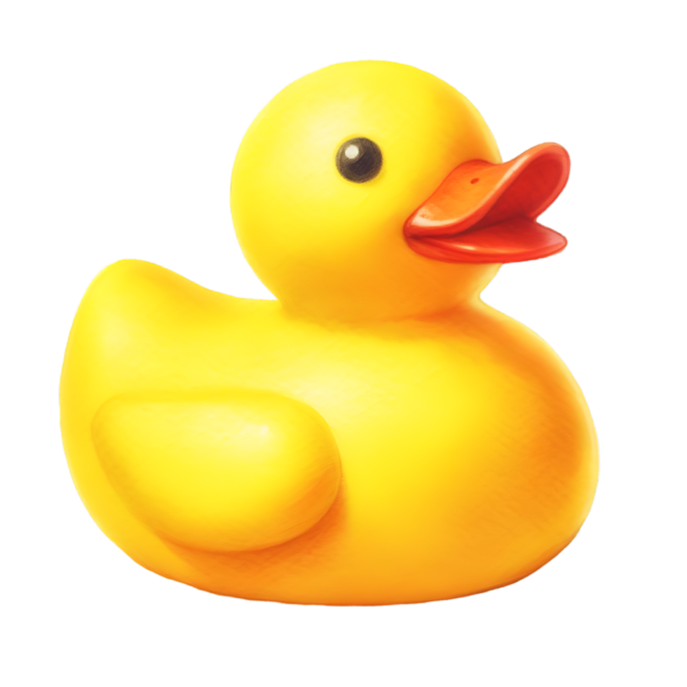 AI generated A bright yellow rubber duck toy. png