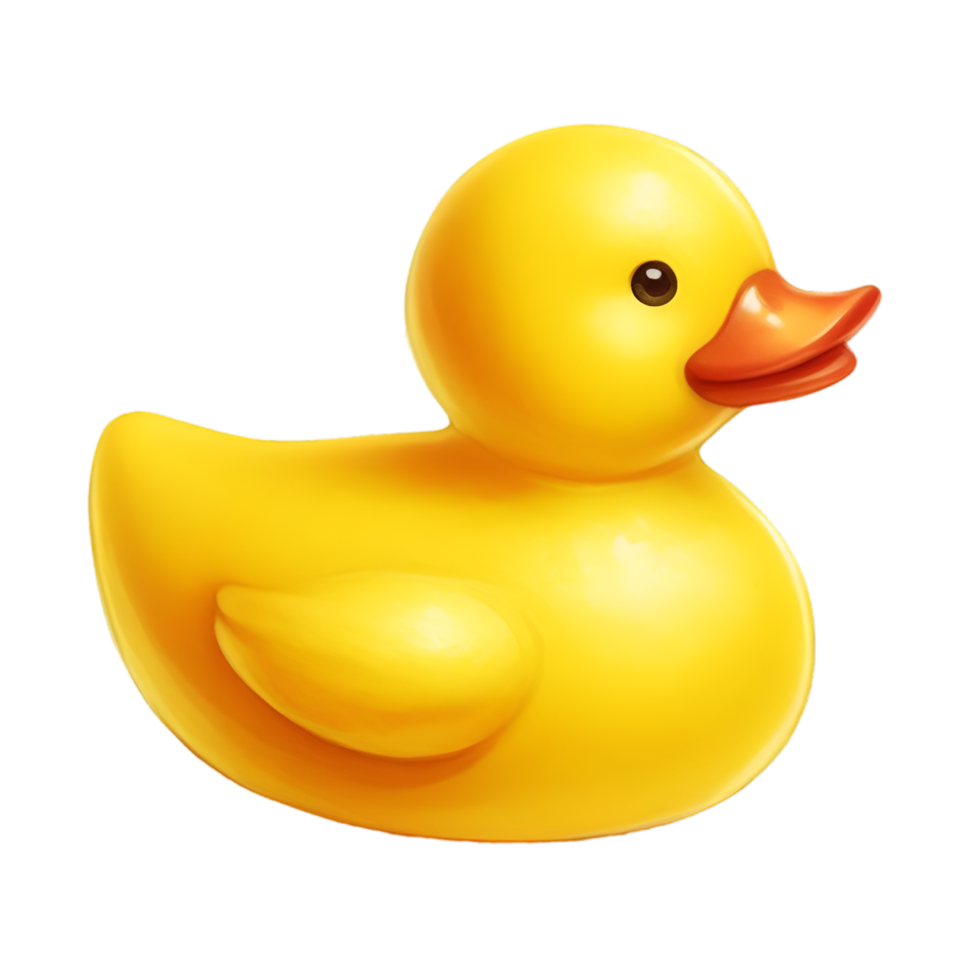 AI generated A bright yellow rubber duck toy. png