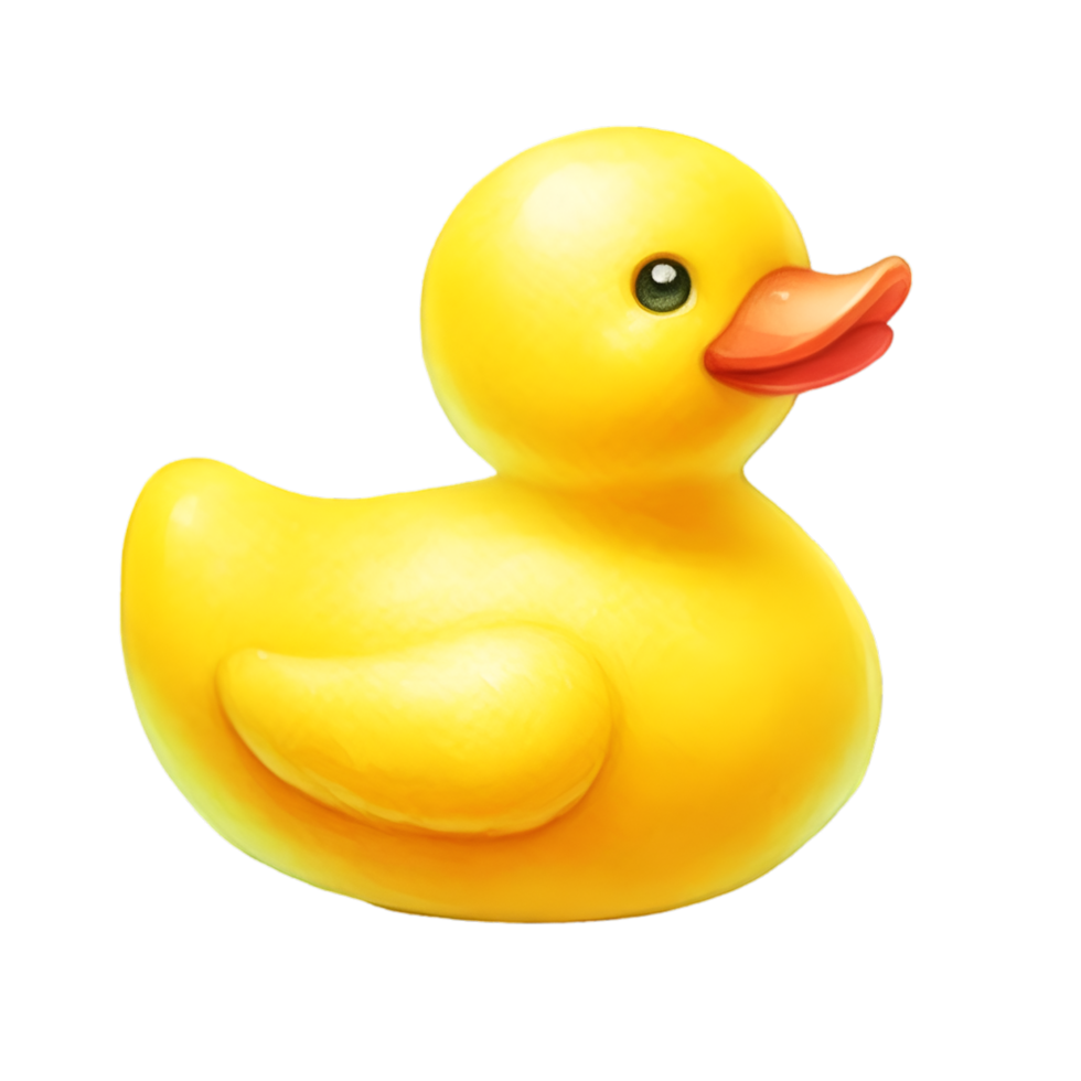 AI generated A bright yellow rubber duck toy. png