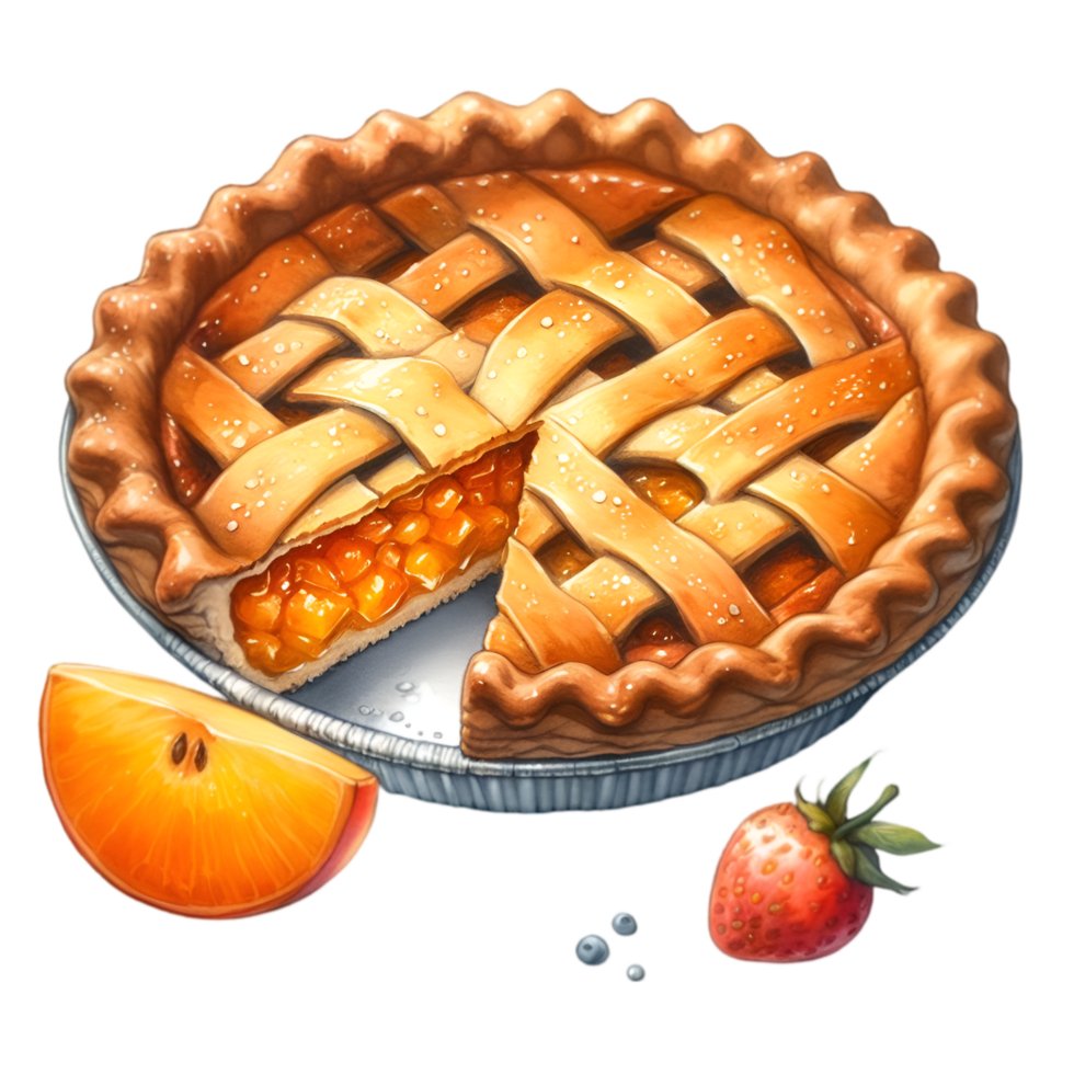 AI generated A delicious pie sits alone. png