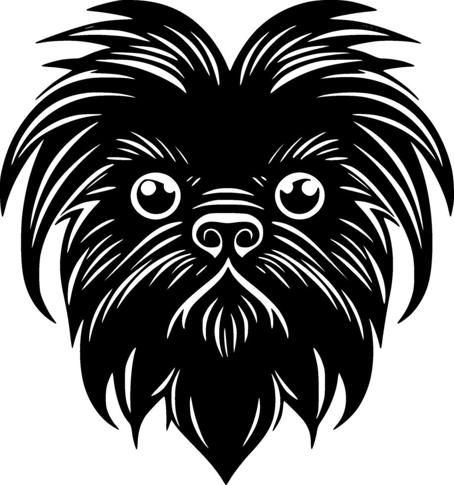 Affenpinscher, Black and White Vector illustration
