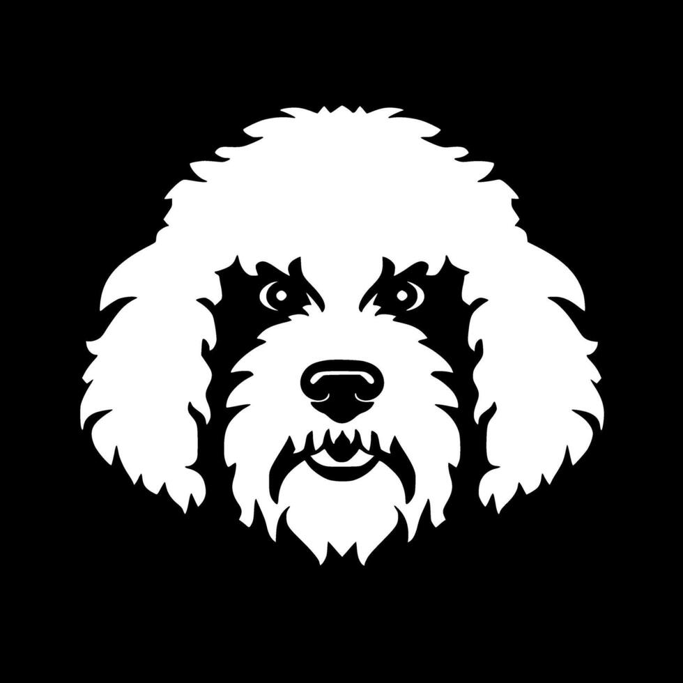 bichón frisa, negro y blanco vector ilustración