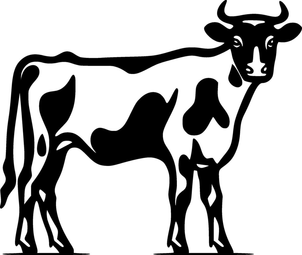 vaca, minimalista y sencillo silueta - vector ilustración