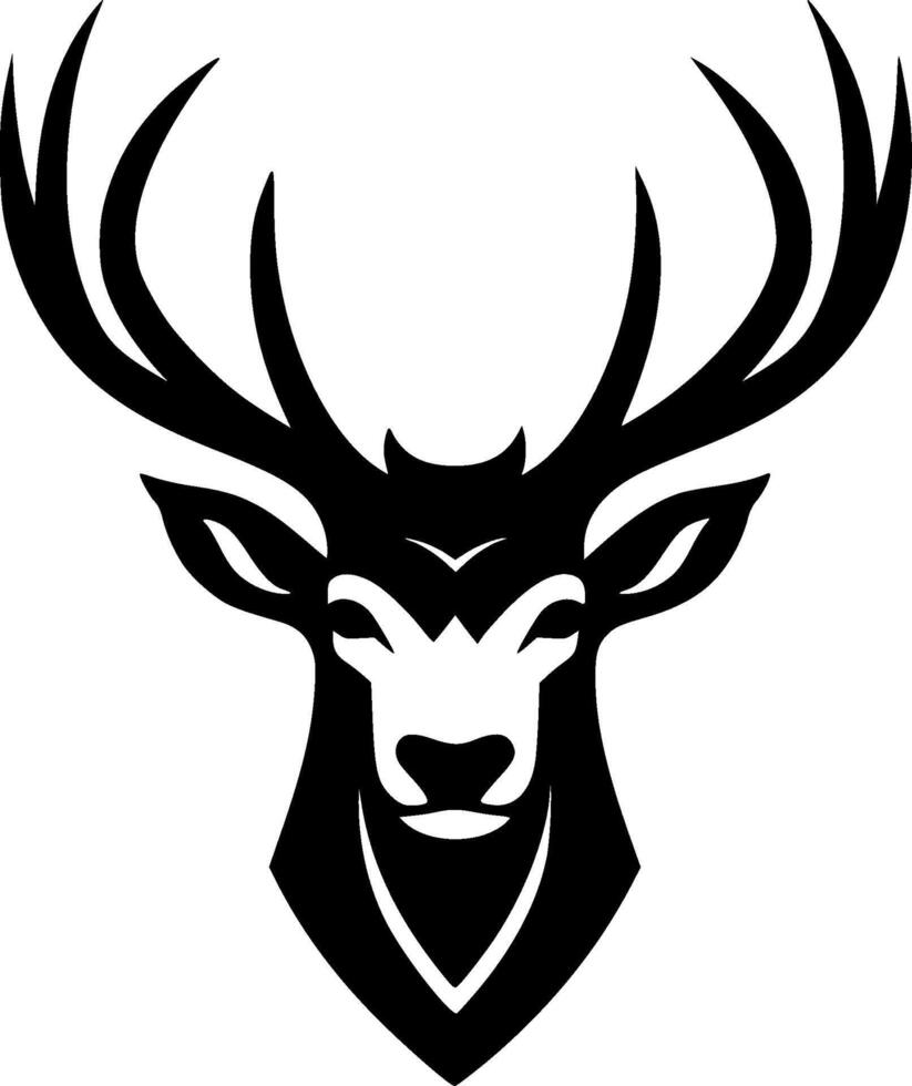 Deer, Black and White Vector illustration