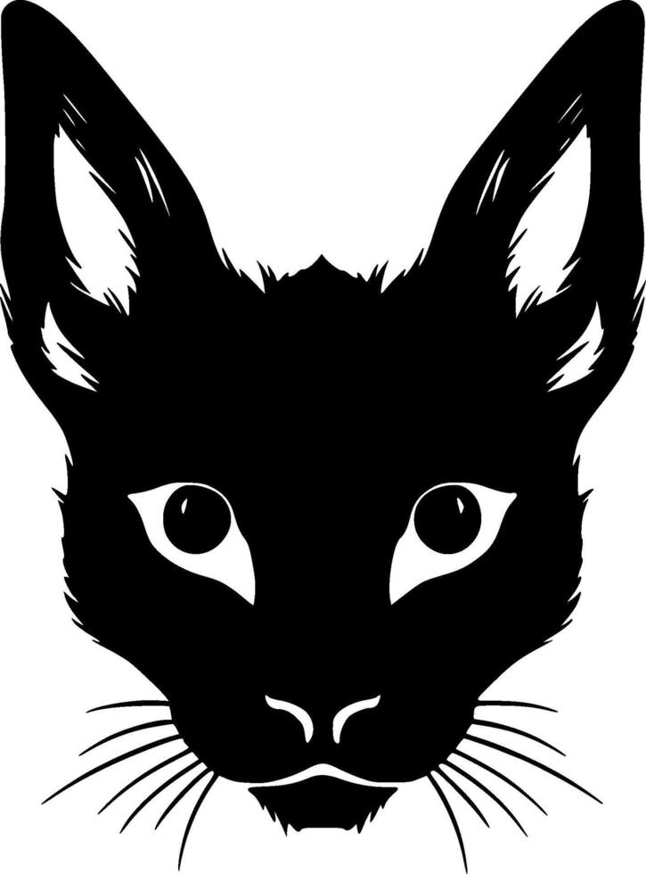 Siamese - Black and White Isolated Icon - Vector illustration