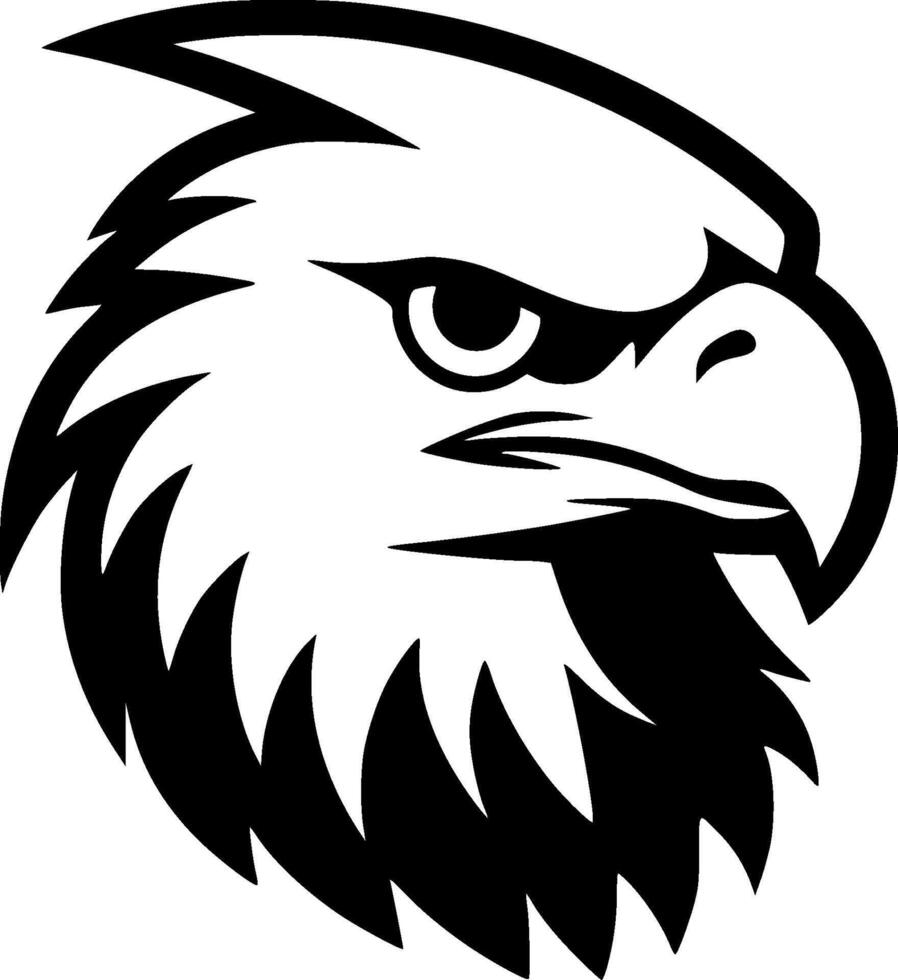 Eagle, Black and White Vector illustration
