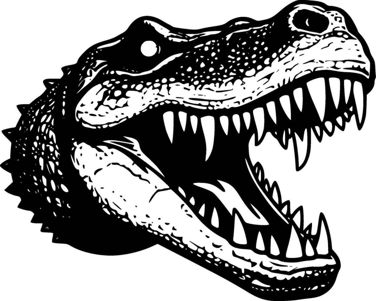 Crocodile, Minimalist and Simple Silhouette - Vector illustration