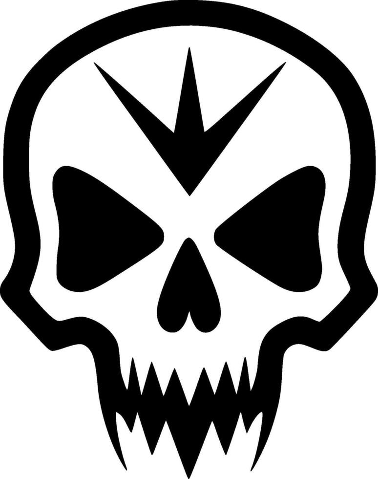 Skull, Black and White Vector illustration