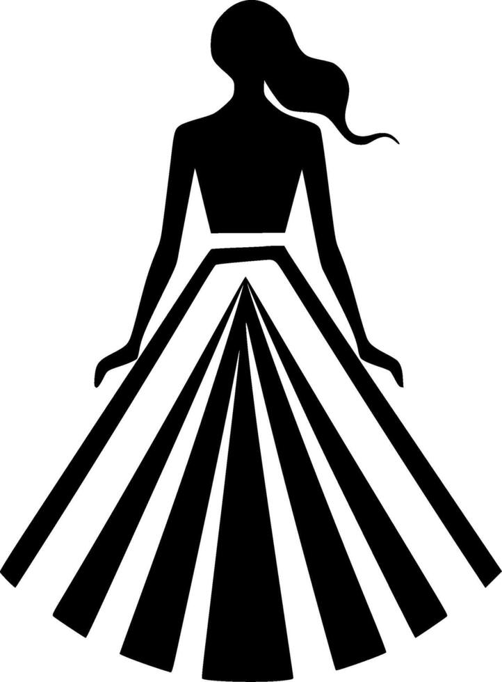 Dress, Black and White Vector illustration