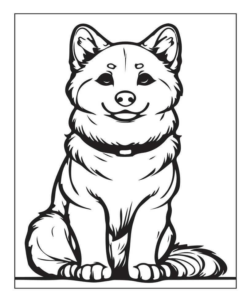 AI generated dog coloring page for kids vector
