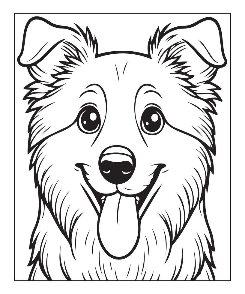 AI generated dog coloring page for kids vector
