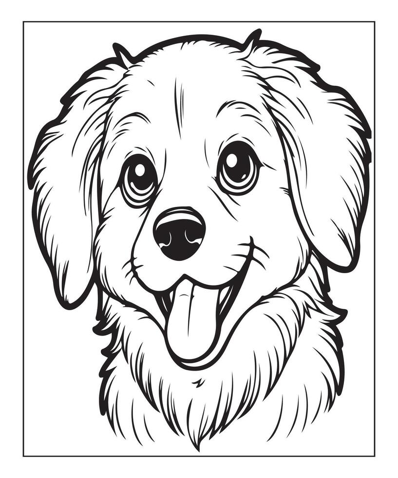 AI generated cute puppy coloring page illustration vector