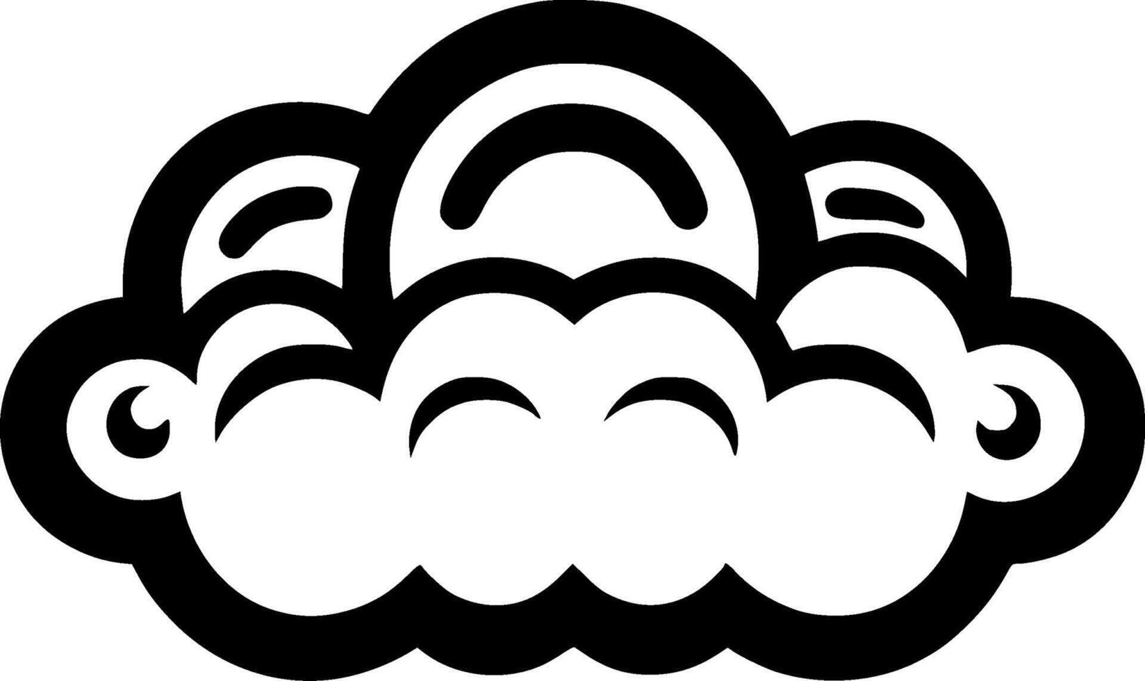 Cloud, Black and White Vector illustration