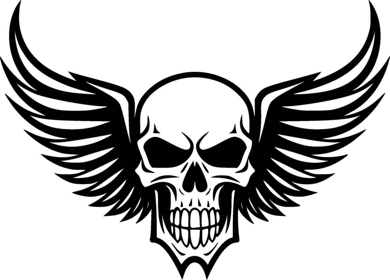 Skull - Black and White Isolated Icon - Vector illustration