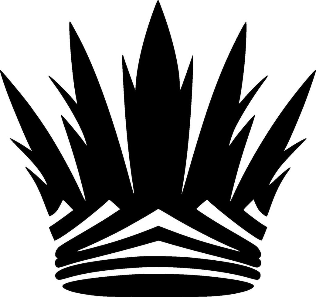 Crown, Black and White Vector illustration