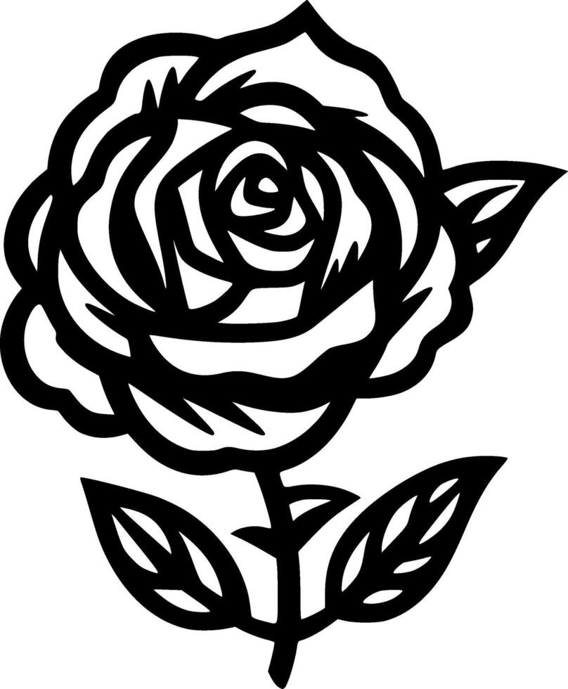Rose - Minimalist and Flat Logo - Vector illustration