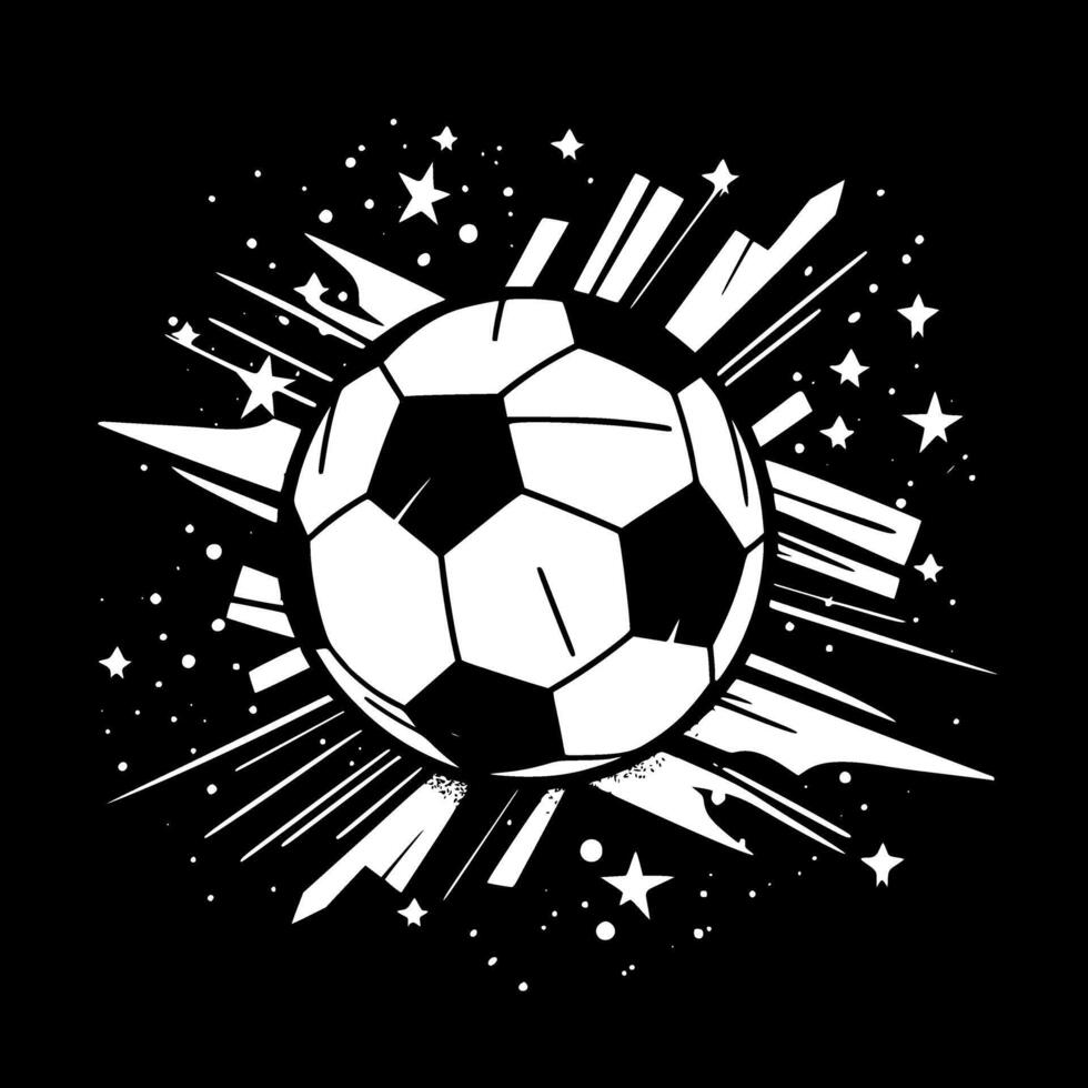 Soccer, Black and White Vector illustration