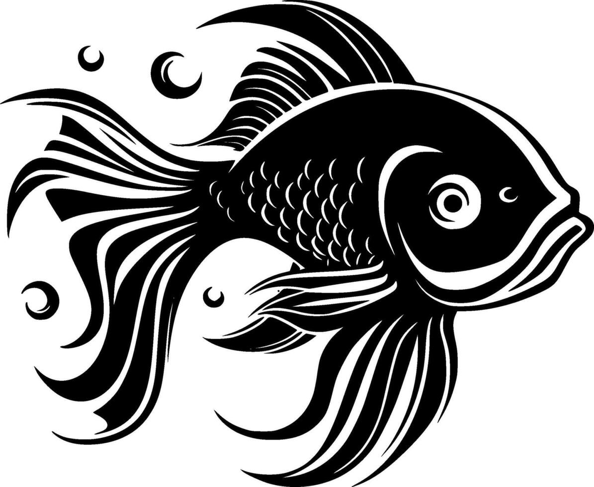 Goldfish, Minimalist and Simple Silhouette - Vector illustration