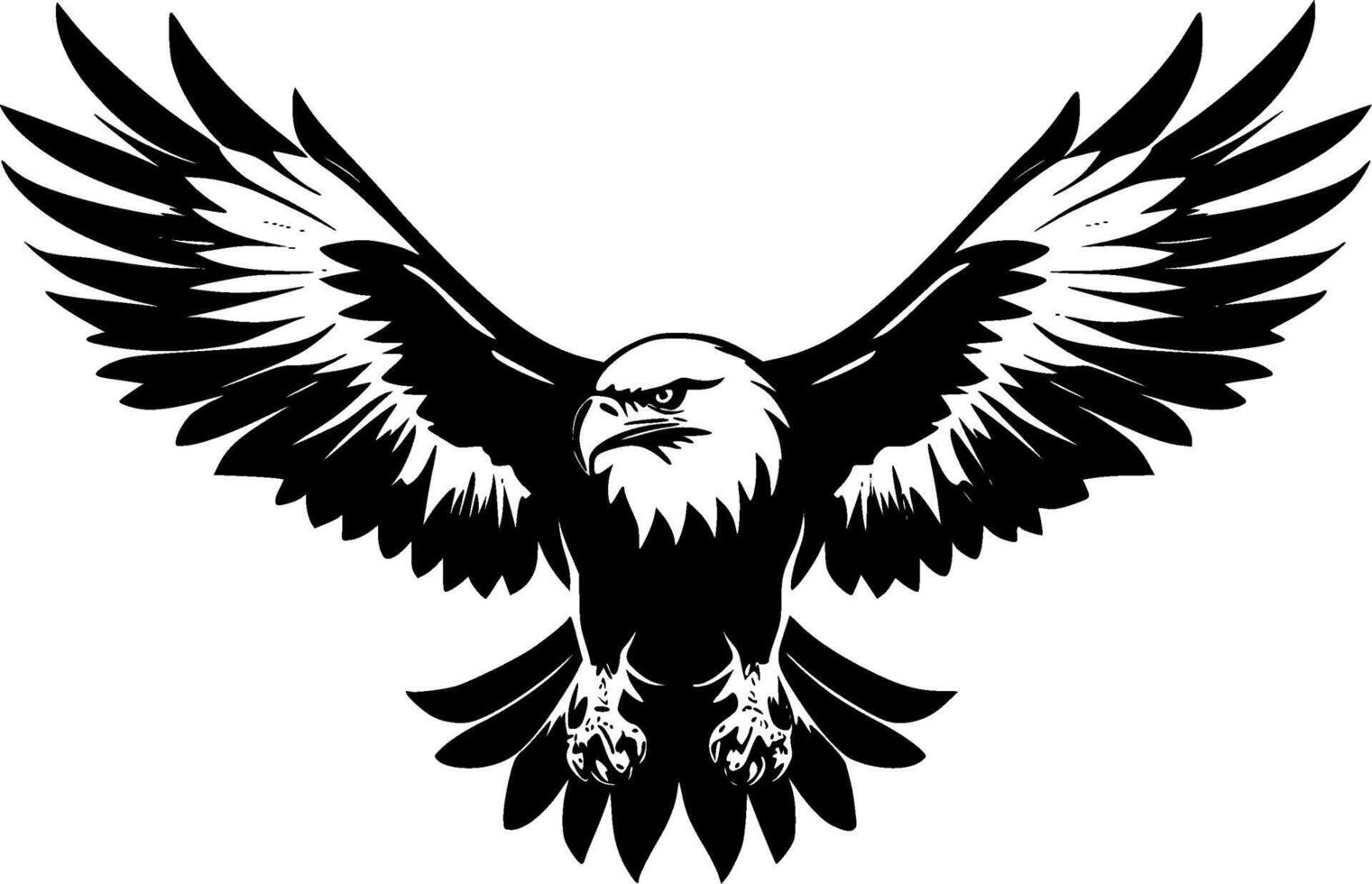 águila - negro y blanco aislado icono - vector ilustración