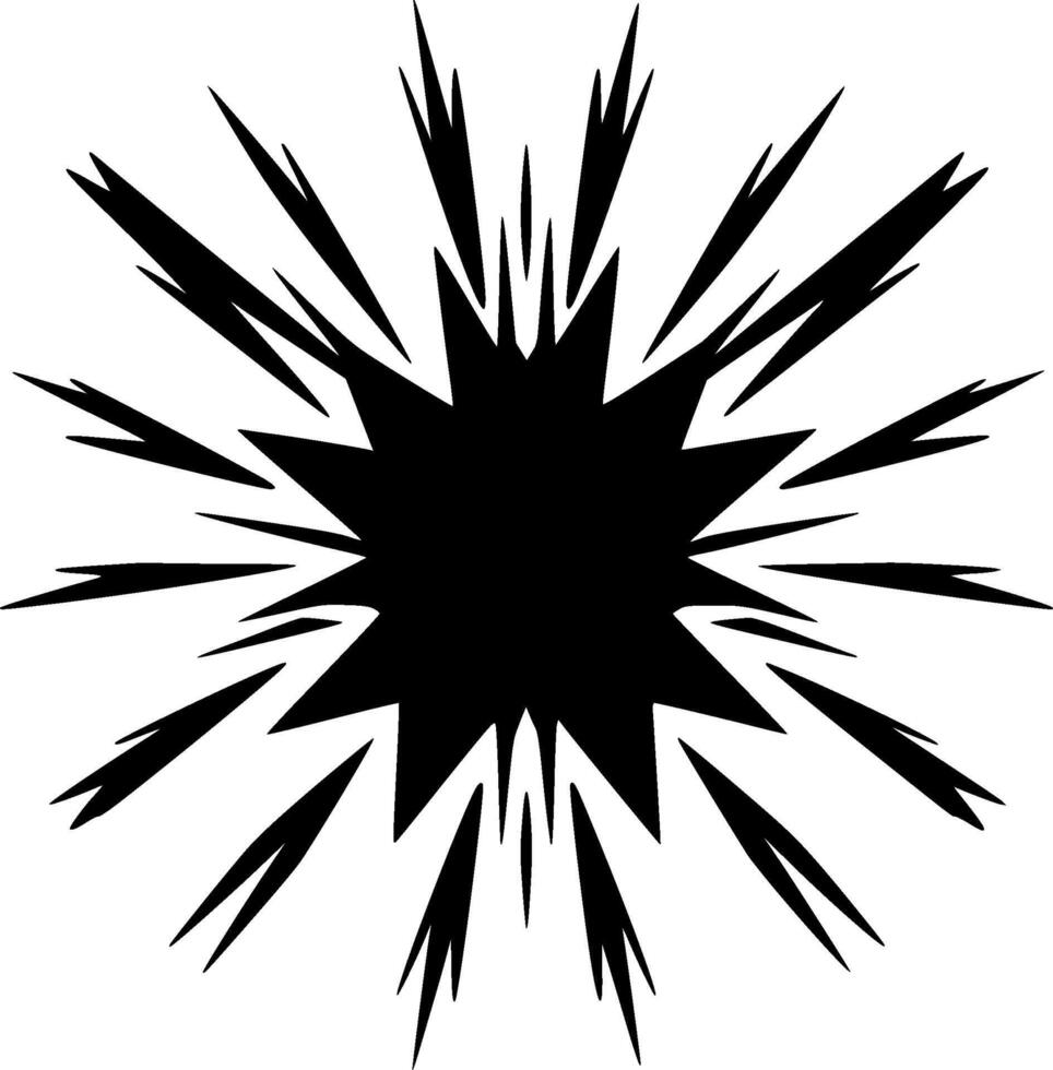 Explosion, Black and White Vector illustration