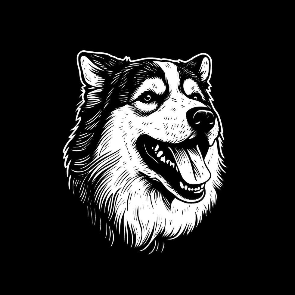 Alaska malamute - minimalista y plano logo - vector ilustración