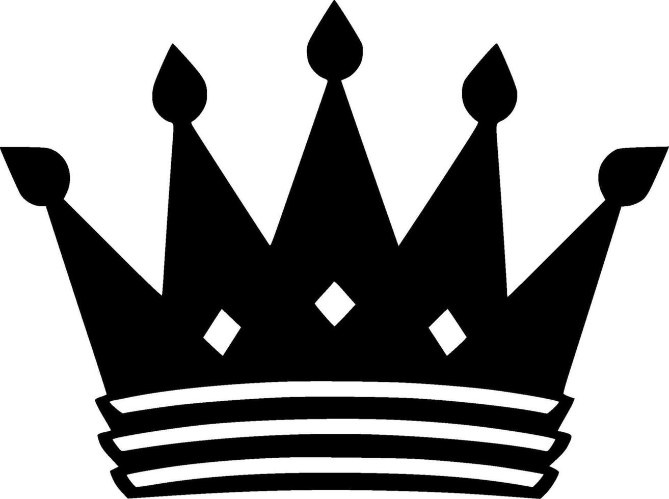 Crown - Black and White Isolated Icon - Vector illustration