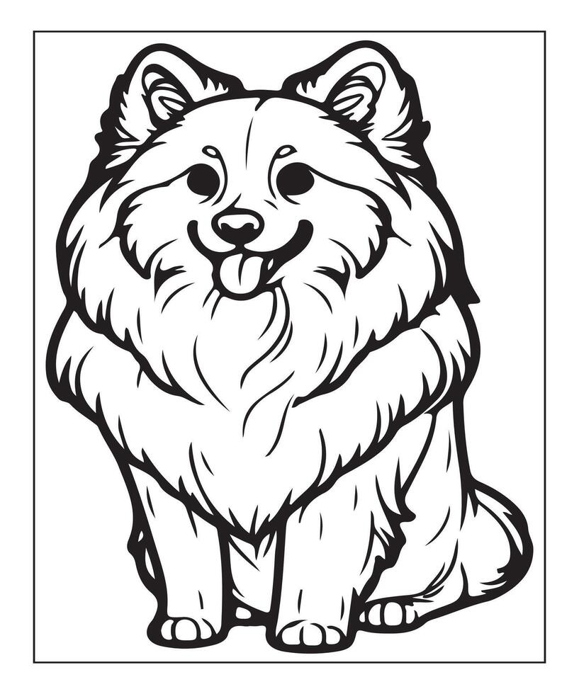 AI generated dog coloring page for kids vector