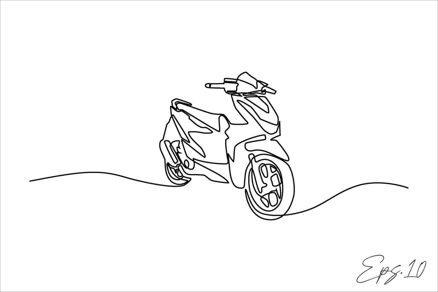 continuous line vector illustration design of motorbike