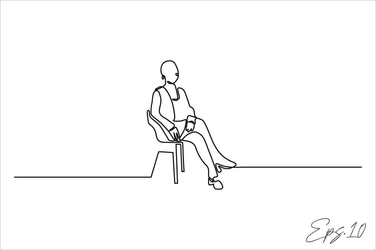 continuous line vector illustration design of sitting person